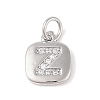Rack Plating Brass Micro Pave CLear Cubic Zirconia Charms KK-E110-14P-Z-1