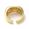 Brass Pave Cubic Zirconia Open Cuff Rings for Women RJEW-M169-05G-2