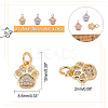 SUPERFINDINGS 12Pcs 3 Colors Brass Micro Pave Cubic Zirconia Charms ZIRC-FH0001-37-2