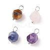 Faceted Natural Mixed Stone Pendants PALLOY-JF01694-1