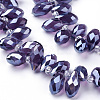 Electroplate Glass Faceted Teardrop Beads Strands X-EGLA-D014-11-3