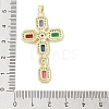 Real 18K Gold Plated Brass Micro Pave Random Color Cubic Zirconia Pendants KK-A209-07D-G-3