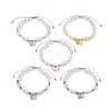 8mm Round Synthetic Moonstone & Shell Pearl Braided Bead Bracelets BJEW-JB10428-1