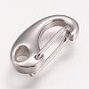 Tarnish Resistant 304 Stainless Steel Push Gate Snap Keychain Clasp Findings STAS-F083-06P-1