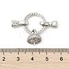 Brass Micro Pave Clear Cubic Zirconia Fold Over Clasps KK-U059-17P-3