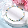 Handmade Evil Eye Lampwork & Glass Seed Beads Stretch Bracelets for Men Women BJEW-JB12361-1