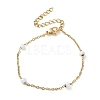 PVD Vacuum Plating Golden 304 Stainless Steel Cable Chain Bracelet with Enamel Rondelle Beaded BJEW-G683-02G-2