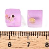 Frosted Glass Beads with Golden Glitter Powder DGLA-NH001-8mm-01I-3