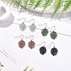 4 Pairs 4 Color Alloy Enamel Tropical Leaf Dangle Earrings EJEW-JE05105-5