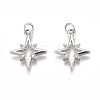 Brass Micro Pave Clear Cubic Zirconia Pendants X-ZIRC-O035-22P-1
