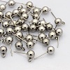 Non-Tarnish 304 Stainless Steel Stud Earring Findings STAS-N019-19-6mm-2