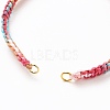 Adjustable Segment Dyed Polyester Thread Braided Beaded Bracelet Making AJEW-JB00790-4