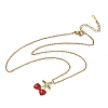Brass & Cubic Zirconia Enamel Pendant Necklaces SA-CBA7E55-02G-4
