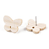 Ash Wood Stud Earring Findings EJEW-N017-011Y-3