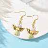 Angel Antique Golden Alloy & Resin Dangle Earrings EJEW-JE05686-03-2