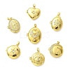 7Pcs 7 Styles Brass Micro Pave Clear Cubic Zirconia Locket Pendants KK-CJ0005-71-8