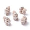 Animal Flocking Resin Pendants RESI-A049-03E-1