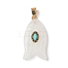 Natural Quartz Crystal & Synthetic Turquoise Carved Pendants G-Z084-01G-01-1