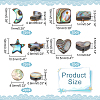  10Pcs 5 Styles Natural Abalone Shell/Paua Shell Beads Sets SSHEL-NB0001-43-2