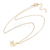 Brass Pave Clear Cubic Zirconia Smiling Face Moon Pendant Necklaces KK-CBA6599-04B-G-2