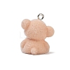 Animal Theme Flocky Opaque Resin Pendants RESI-H042-01P-20-3