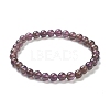 Natural Amethyst Beaded Stretch Bracelets BJEW-D446-B-47-2