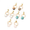 Natural & Synthetic Gemstone Bead Stud Earrings for Women EJEW-JE04627-1