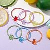 6 PCS Rainbow Style Bear Shape Acrylic Beaded Bracelets Set for Children BJEW-JB10066-2