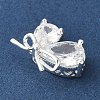 Brass Micro Pave Clear Teardrop Cubic Zirconia Pendants KK-A253-09S-2