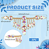 1Pc Flower Brass Rhinestone Ornament Accessories OHAR-FG0001-04C-2
