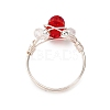 8Pcs Copper Wired Glass Finger Rings RJEW-JR00924-02-5