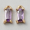 Golden Plated Brass Cubic Zirconia Charms ZIRC-WH0015-01G-06-1