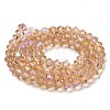 Transparent Electroplate Glass Beads Strands GLAA-F029-3mm-D12-2