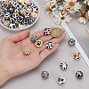 50Pcs 10 Styles Printed Round Silicone Focal Beads SIL-SP0001-25-3