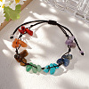 Adjustable 7 Chakra Gemstone Chip Braided Bead Bracelets for Women UX3528-2