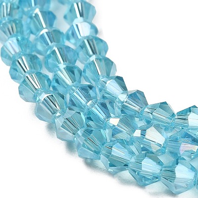 Transparent Electroplate Glass Beads Strands GLAA-F029-4mm-A20-1