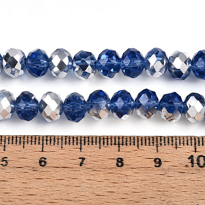 Electroplate Transparent Glass Beads Strands LS-EGLA-A034-T8mm-M03-1