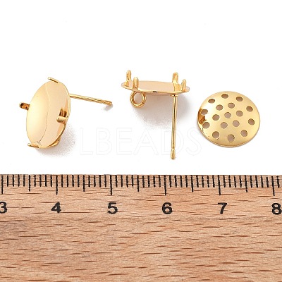 Brass Studs Earring Findings X-KK-K382-16A-G-1