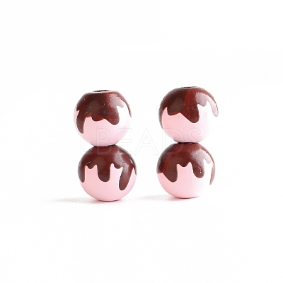 Printed Wood Beads WOCR-PW0003-74A-1