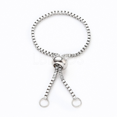 Non-Tarnish Adjustable 316 Surgical Stainless Steel Box Chain Slider Ring Making X-AJEW-JB00775-01-1