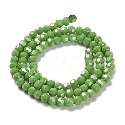 Electroplate Opaque Glass Beads Strands EGLA-A035-P4mm-A15-1