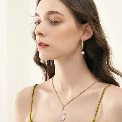 Natural Rose Quartz Pendants G-FG0001-13-1