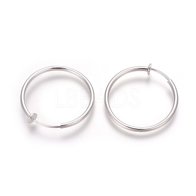 Electroplate Brass Retractable Clip-on Earrings EJEW-L221-01S-1