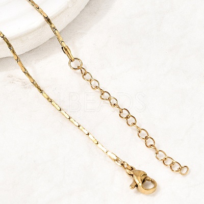 1.3MM 304 Stainless Steel Boston Link Chains Necklaces for Women Men NJEW-Z115-12G-04-1