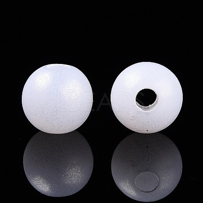 Rubberized Style Rainbow Opaque Acrylic Beads MACR-T010-6mm-08-01-1