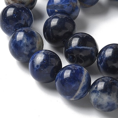 Natural South Africa Sodalite Beads Strands X-G-S259-35-10mm-1