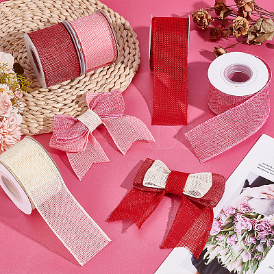 5 Rolls 5 Colors Burlap Lace Rolls OCOR-MA0001-32-1
