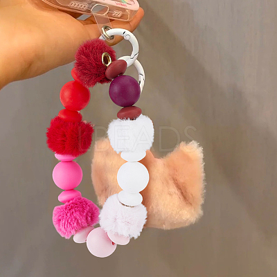 20Pcs 5 Colors Imitation Mink Fur European Beads FIND-PA0001-62B-1