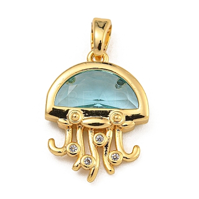 Rack Plating Glass Pendants KK-U035-14G-1