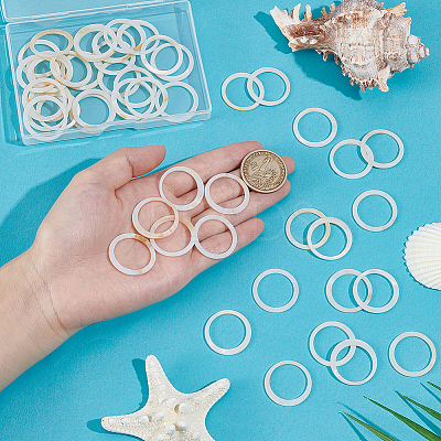 60Pcs Natural Freshwater Shell Linking Rings SHEL-NB0001-68-1